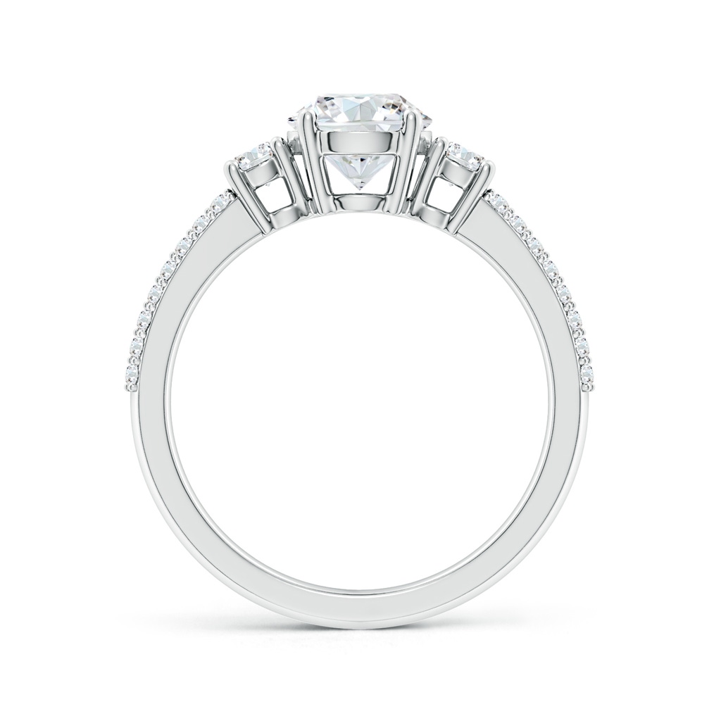 6.5mm FGVS Lab-Grown Round Diamond Side Stone Knife-Edge Shank Engagement Ring in 18K White Gold - side 199