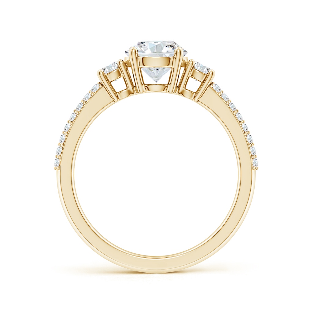 6.5mm FGVS Lab-Grown Round Diamond Side Stone Knife-Edge Shank Engagement Ring in 18K Yellow Gold - side 199