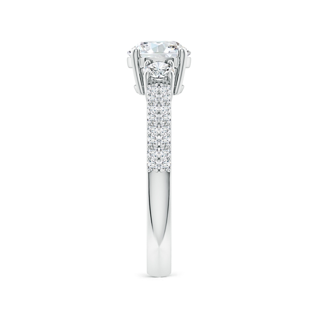 6.5mm FGVS Lab-Grown Round Diamond Side Stone Knife-Edge Shank Engagement Ring in P950 Platinum Side 299