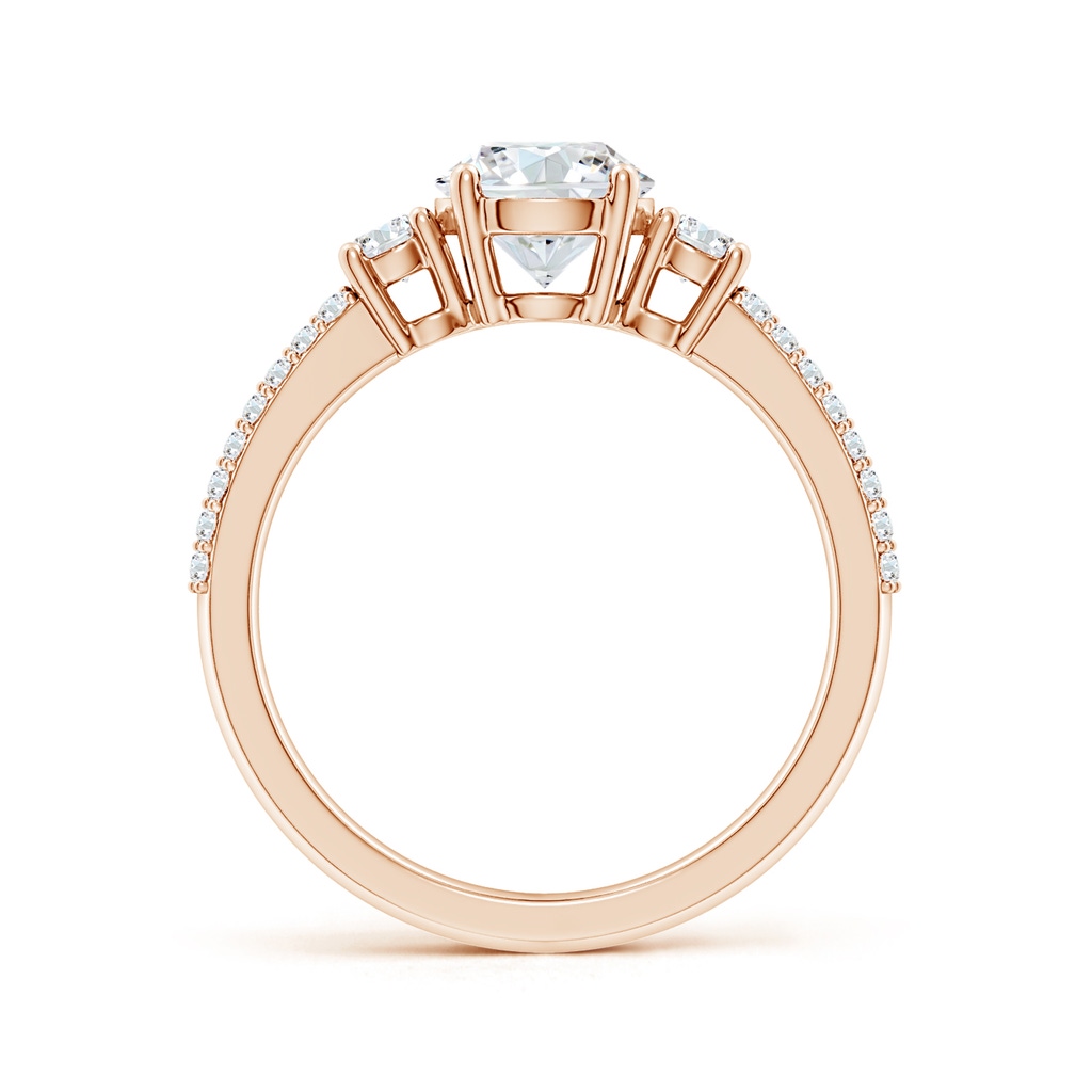 6.5mm FGVS Lab-Grown Round Diamond Side Stone Knife-Edge Shank Engagement Ring in Rose Gold Side 199