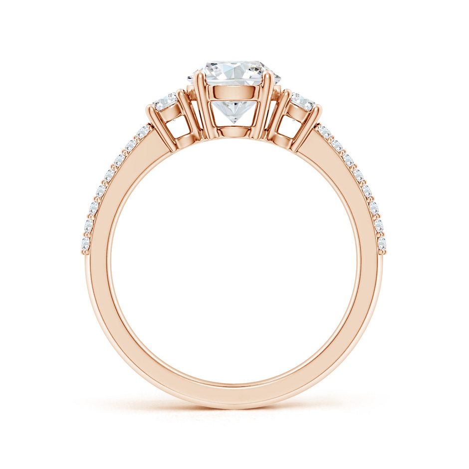 6.5mm FGVS Lab-Grown Round Diamond Side Stone Knife-Edge Shank Engagement Ring in Rose Gold side 199