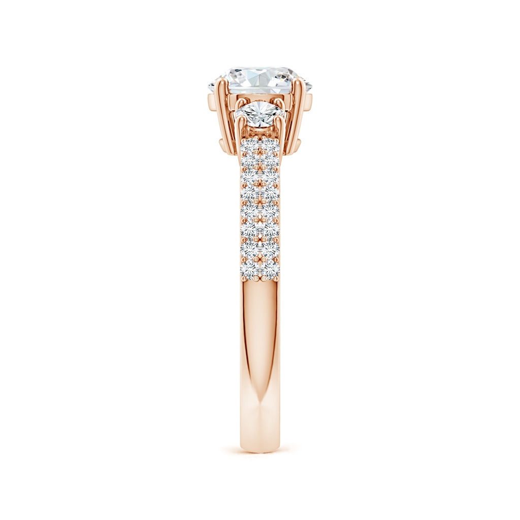 6.5mm FGVS Lab-Grown Round Diamond Side Stone Knife-Edge Shank Engagement Ring in Rose Gold Side 299