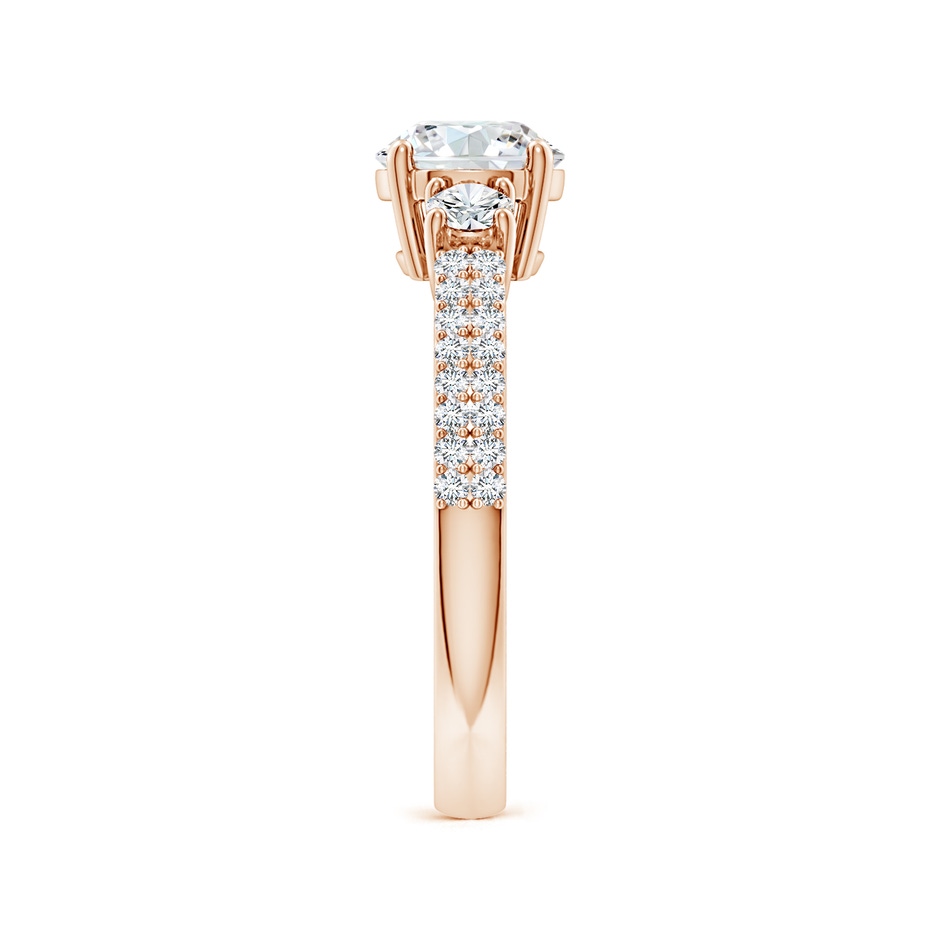 6.5mm FGVS Lab-Grown Round Diamond Side Stone Knife-Edge Shank Engagement Ring in Rose Gold side 299