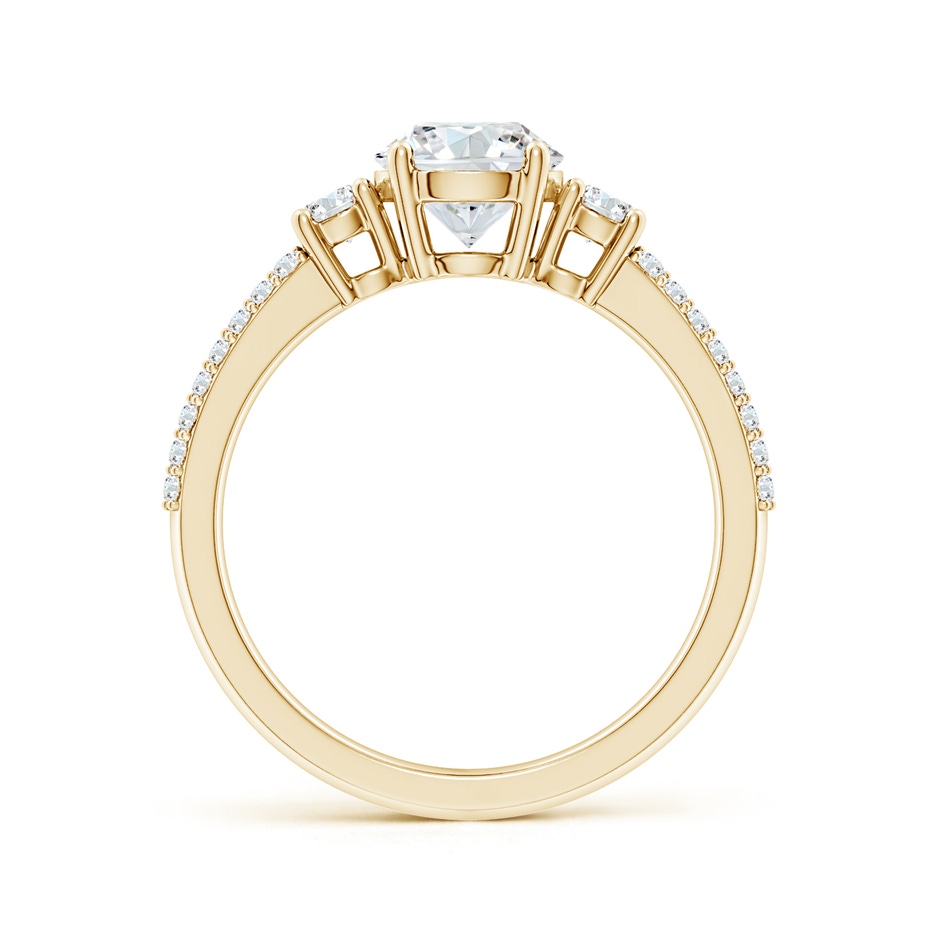 6.5mm FGVS Lab-Grown Round Diamond Side Stone Knife-Edge Shank Engagement Ring in Yellow Gold side 199