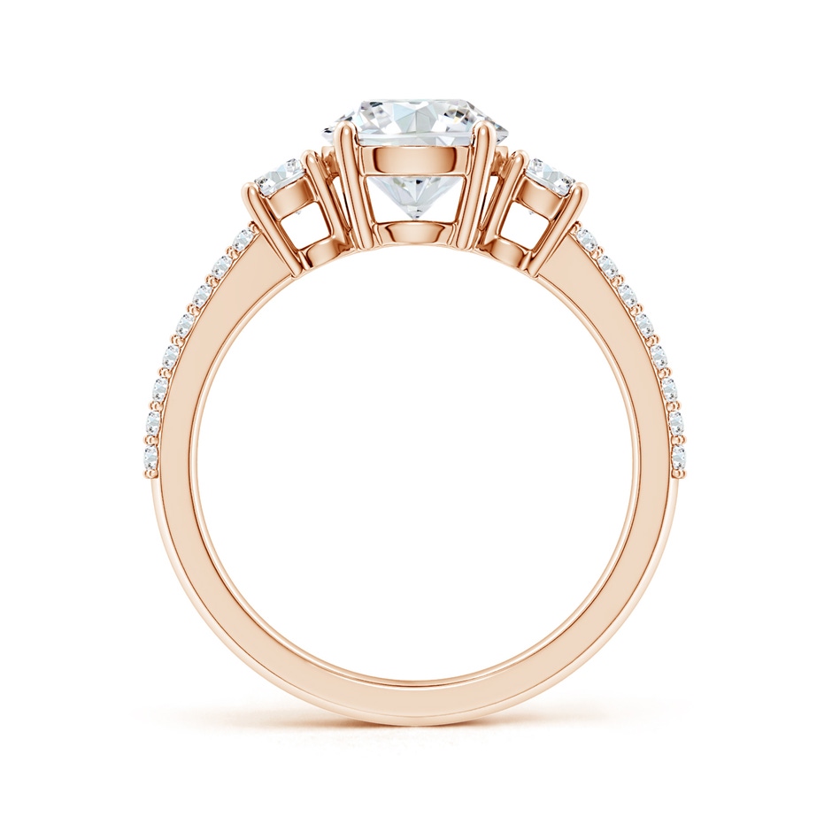 7.4mm FGVS Lab-Grown Round Diamond Side Stone Knife-Edge Shank Engagement Ring in Rose Gold side 199