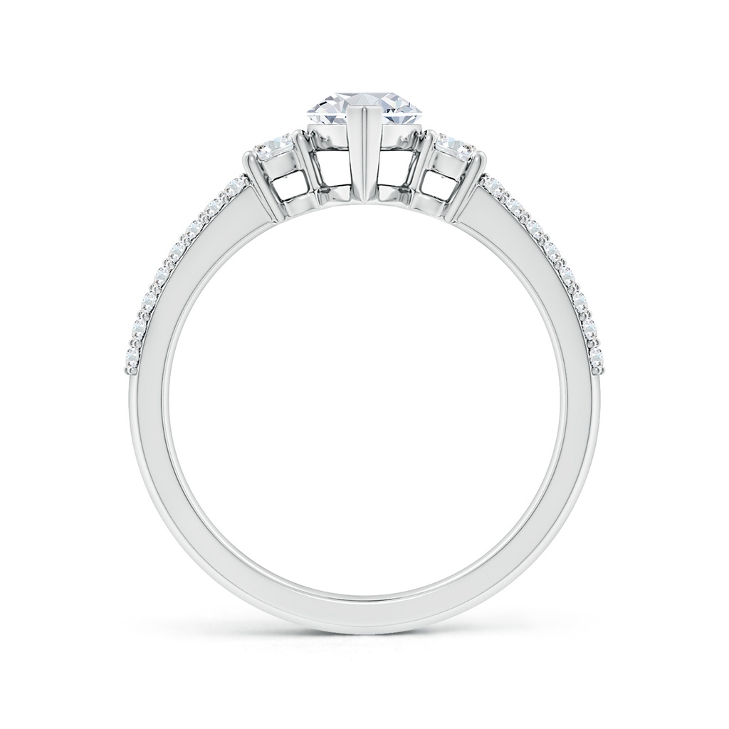 10x5mm FGVS Lab-Grown Marquise Diamond Side Stone Knife-Edge Shank Engagement Ring in 18K White Gold - side 199