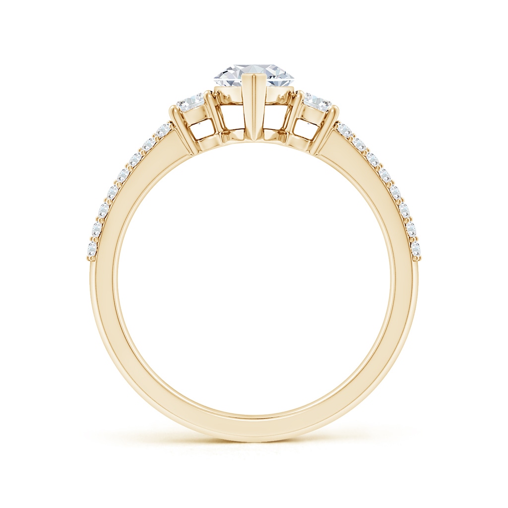 10x5mm FGVS Lab-Grown Marquise Diamond Side Stone Knife-Edge Shank Engagement Ring in Yellow Gold - side 199