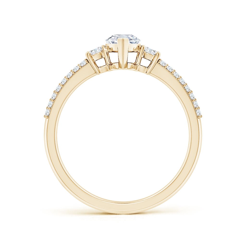 9x4.5mm FGVS Lab-Grown Marquise Diamond Side Stone Knife-Edge Shank Engagement Ring in Yellow Gold - side 199