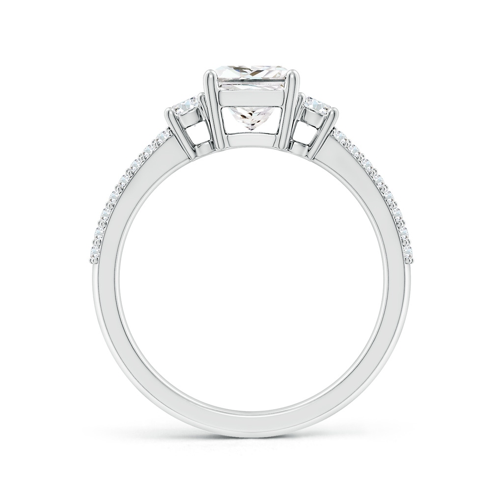 5.5mm FGVS Lab-Grown Princess-Cut Diamond Side Stone Knife-Edge Shank Engagement Ring in P950 Platinum Side 199
