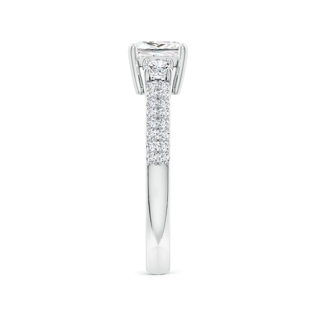 5.5mm FGVS Lab-Grown Princess-Cut Diamond Side Stone Knife-Edge Shank Engagement Ring in P950 Platinum Side 299
