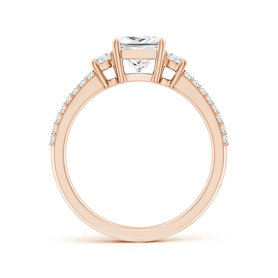 5.5mm FGVS Lab-Grown Princess-Cut Diamond Side Stone Knife-Edge Shank Engagement Ring in Rose Gold side 199