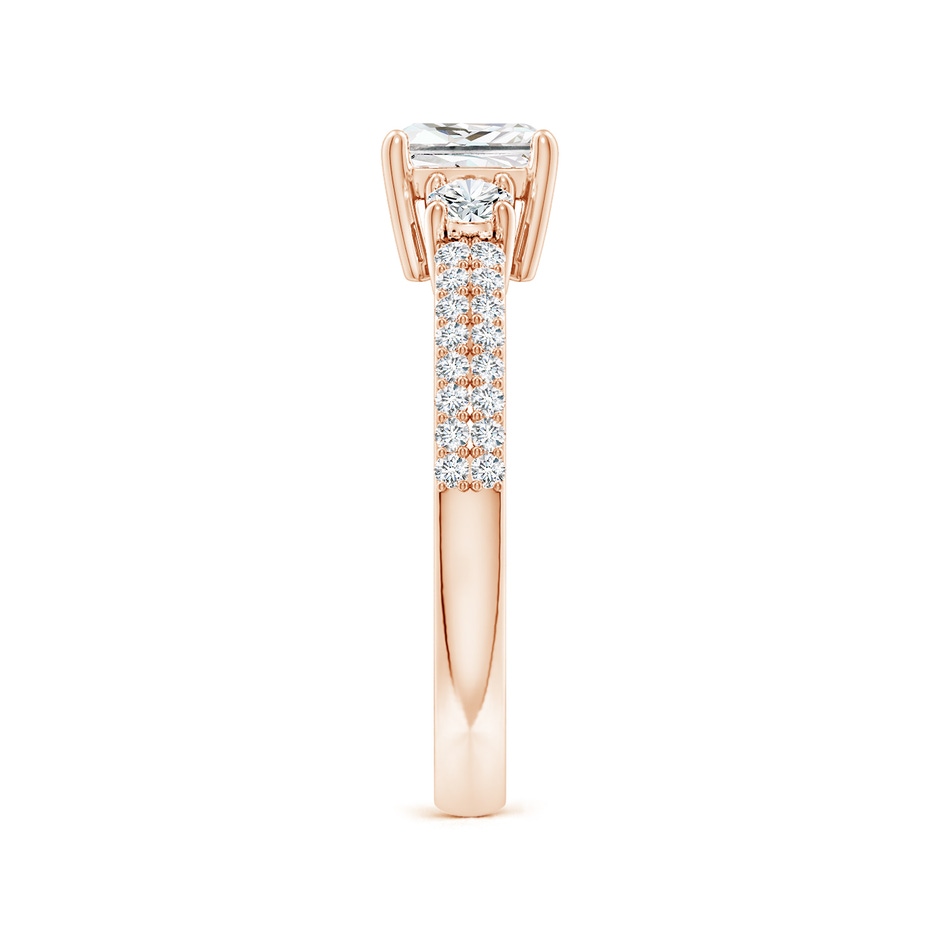 5.5mm FGVS Lab-Grown Princess-Cut Diamond Side Stone Knife-Edge Shank Engagement Ring in Rose Gold side 299
