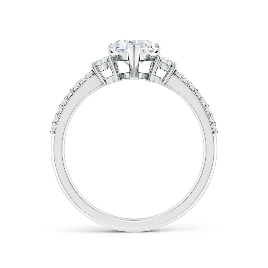 6mm FGVS Lab-Grown Heart Diamond Side Stone Knife-Edge Shank Engagement Ring in 10K White Gold side 199
