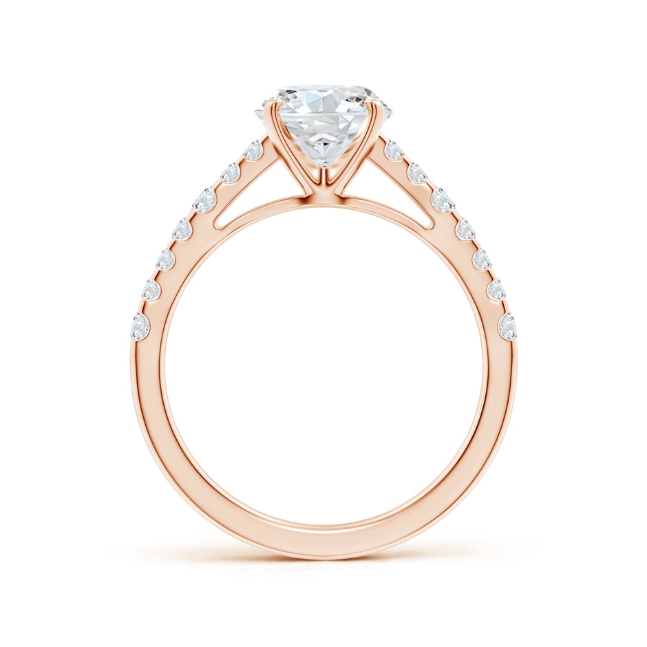 7.4mm FGVS Lab-Grown Solitaire Round Diamond Station Engagement Ring in 18K Rose Gold side 199