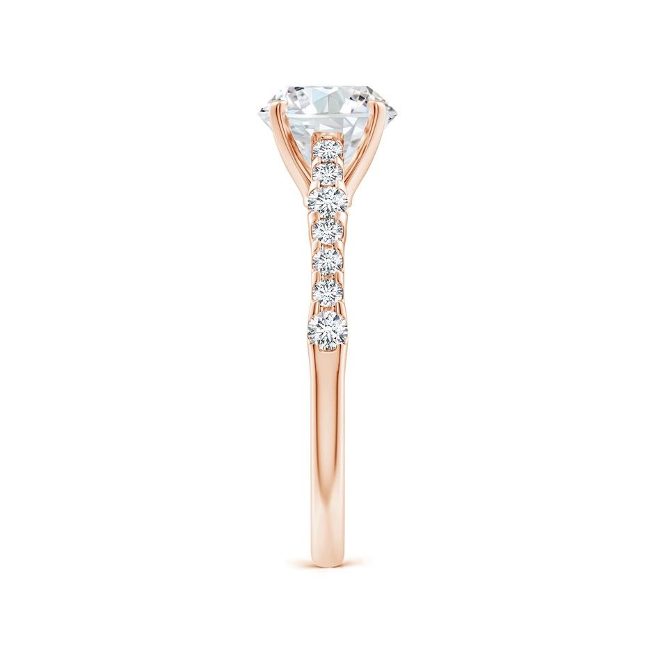 7.4mm FGVS Lab-Grown Solitaire Round Diamond Station Engagement Ring in 18K Rose Gold side 299