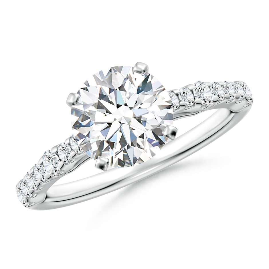 8mm FGVS Lab-Grown Solitaire Round Diamond Station Engagement Ring in P950 Platinum 