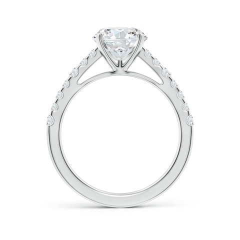 8mm FGVS Lab-Grown Solitaire Round Diamond Station Engagement Ring in White Gold