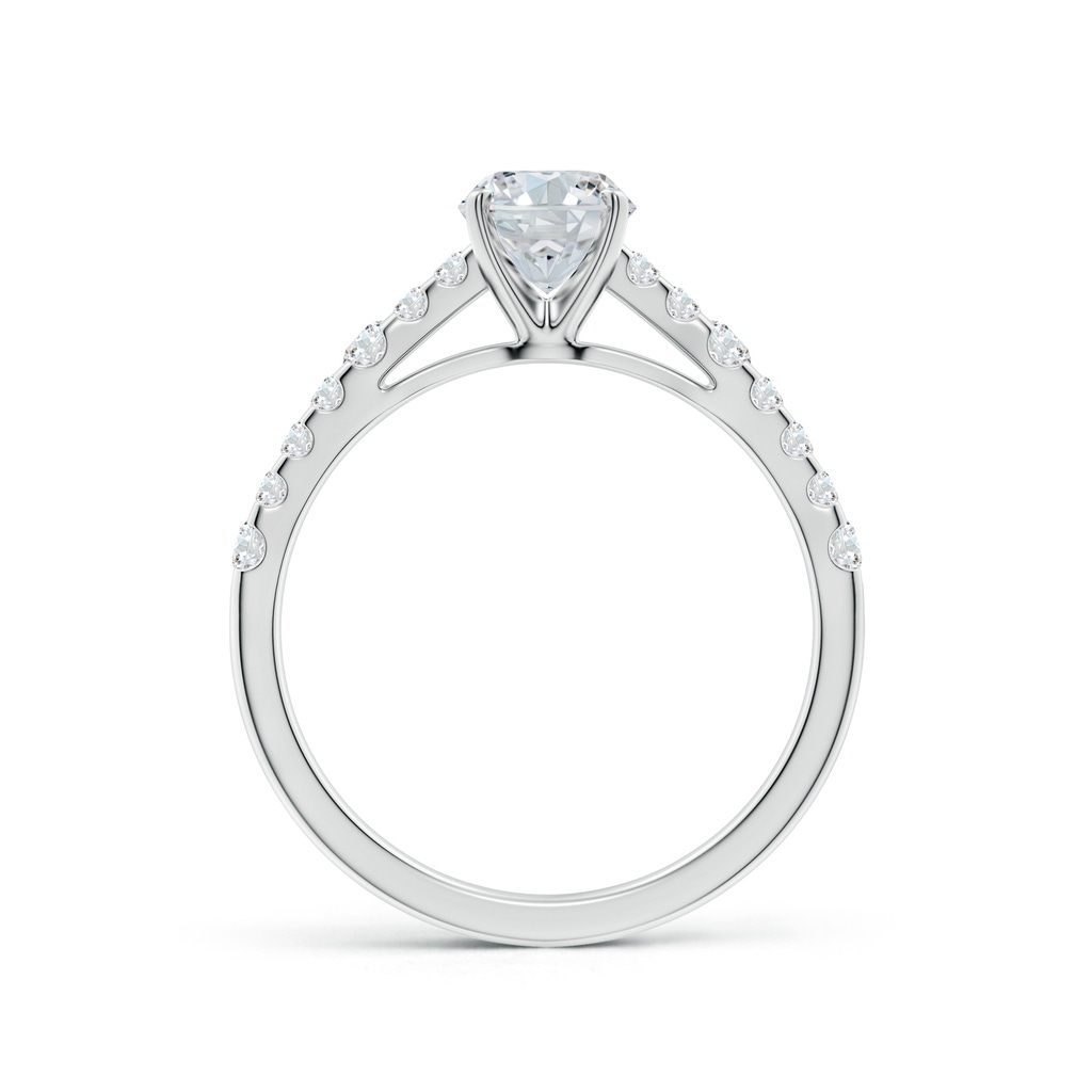 7.7x5.7mm FGVS Lab-Grown Solitaire Oval Diamond Station Engagement Ring in 18K White Gold - side 199