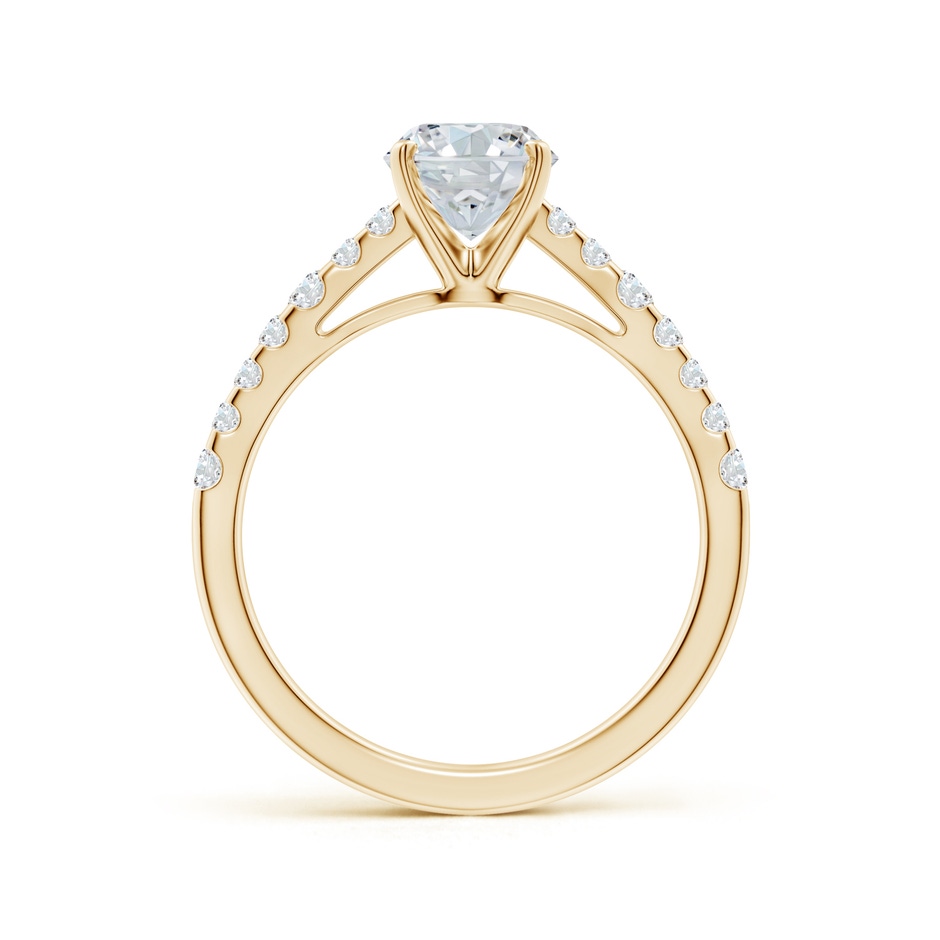8.5x6.5mm FGVS Lab-Grown Solitaire Oval Diamond Station Engagement Ring in 10K Yellow Gold side 199