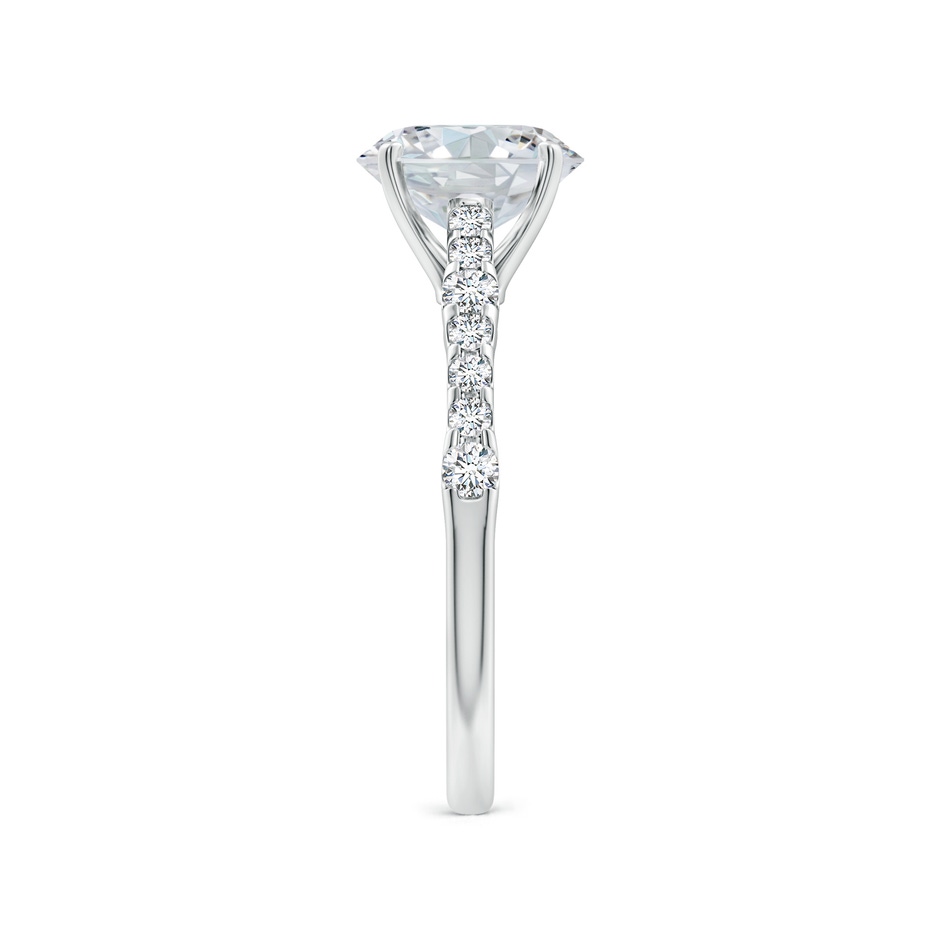 8.5x6.5mm FGVS Lab-Grown Solitaire Oval Diamond Station Engagement Ring in 18K White Gold side 299