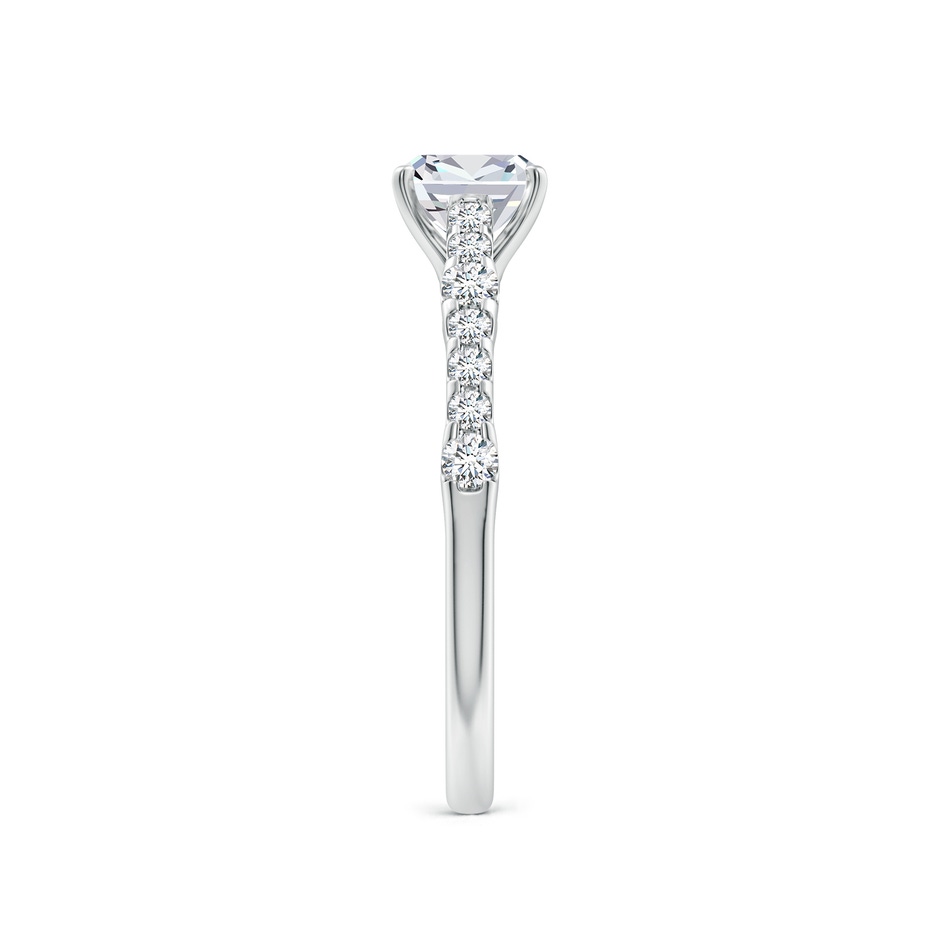 5.5mm FGVS Lab-Grown Solitaire Cushion Diamond Station Engagement Ring in 18K White Gold side 299