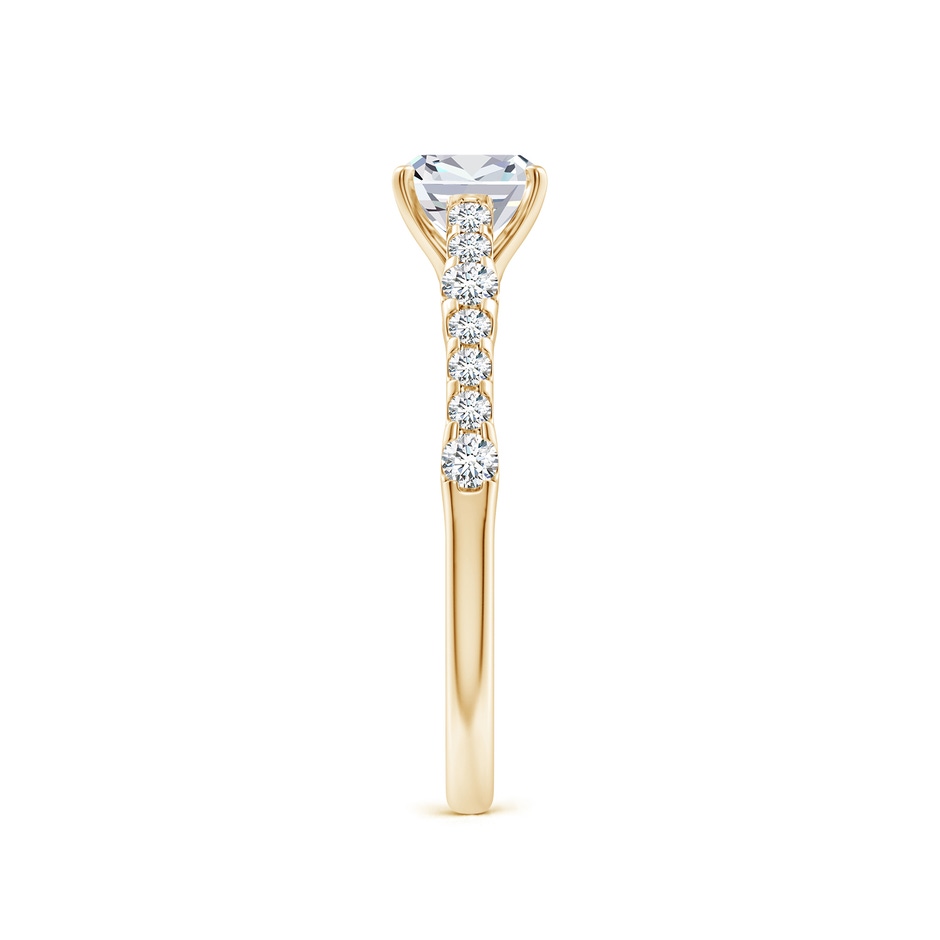 5.5mm FGVS Lab-Grown Solitaire Cushion Diamond Station Engagement Ring in 18K Yellow Gold side 299