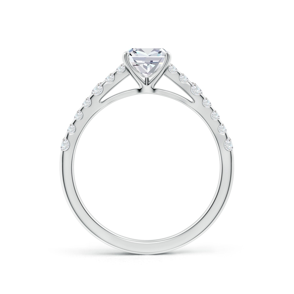 5.5mm FGVS Lab-Grown Solitaire Cushion Diamond Station Engagement Ring in P950 Platinum side 199