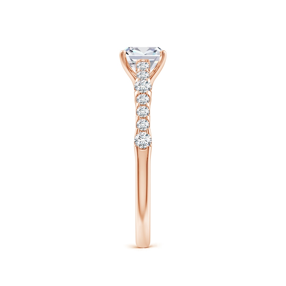 5.5mm FGVS Lab-Grown Solitaire Cushion Diamond Station Engagement Ring in Rose Gold side 299