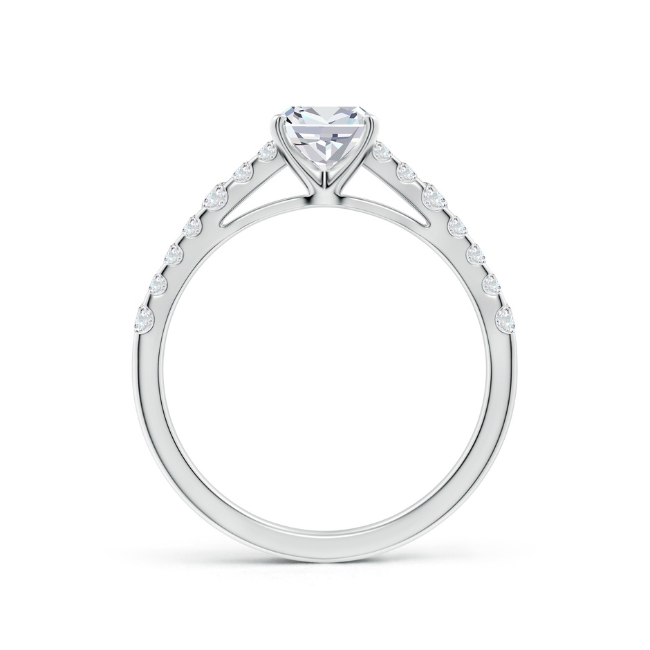 5.5mm FGVS Lab-Grown Solitaire Cushion Diamond Station Engagement Ring in White Gold Side 199