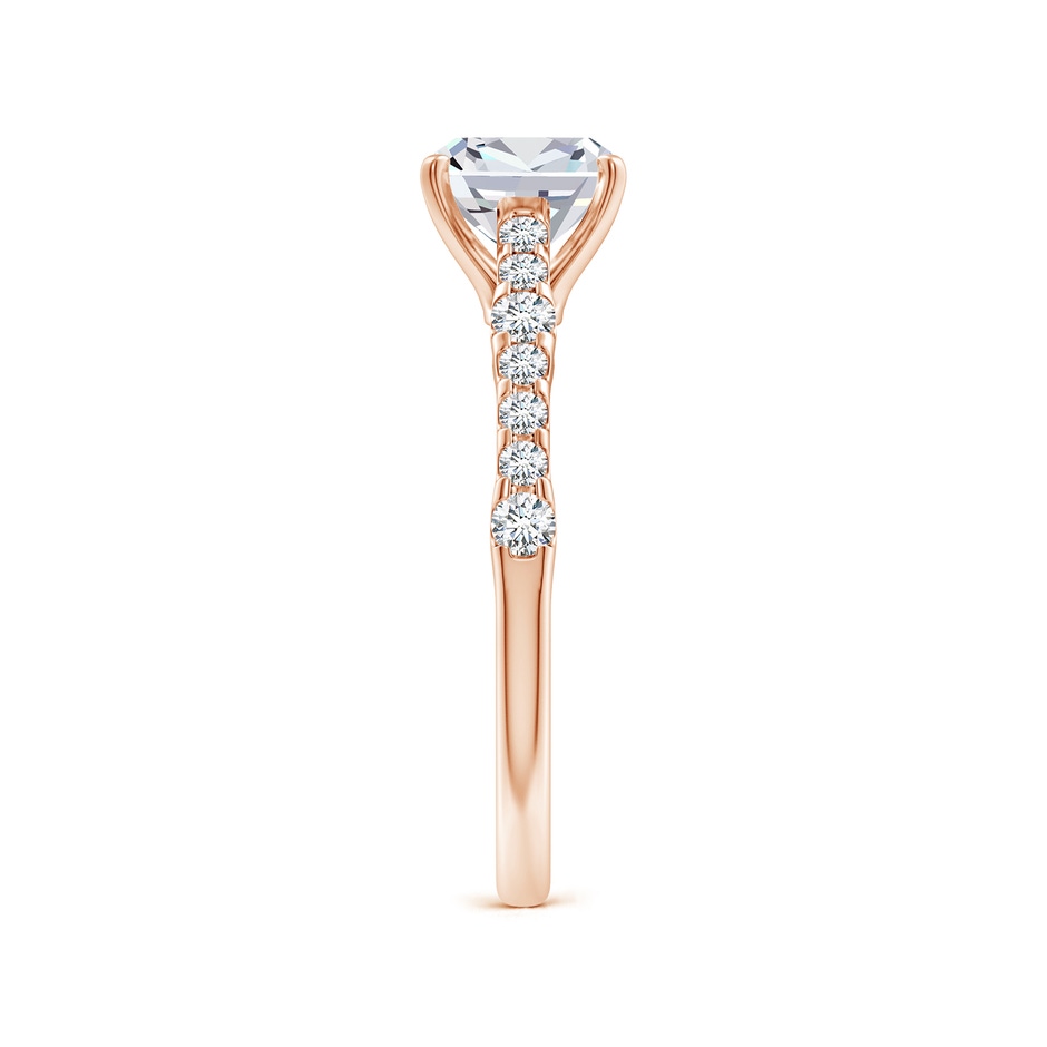 6.5mm FGVS Lab-Grown Solitaire Cushion Diamond Station Engagement Ring in 18K Rose Gold side 299