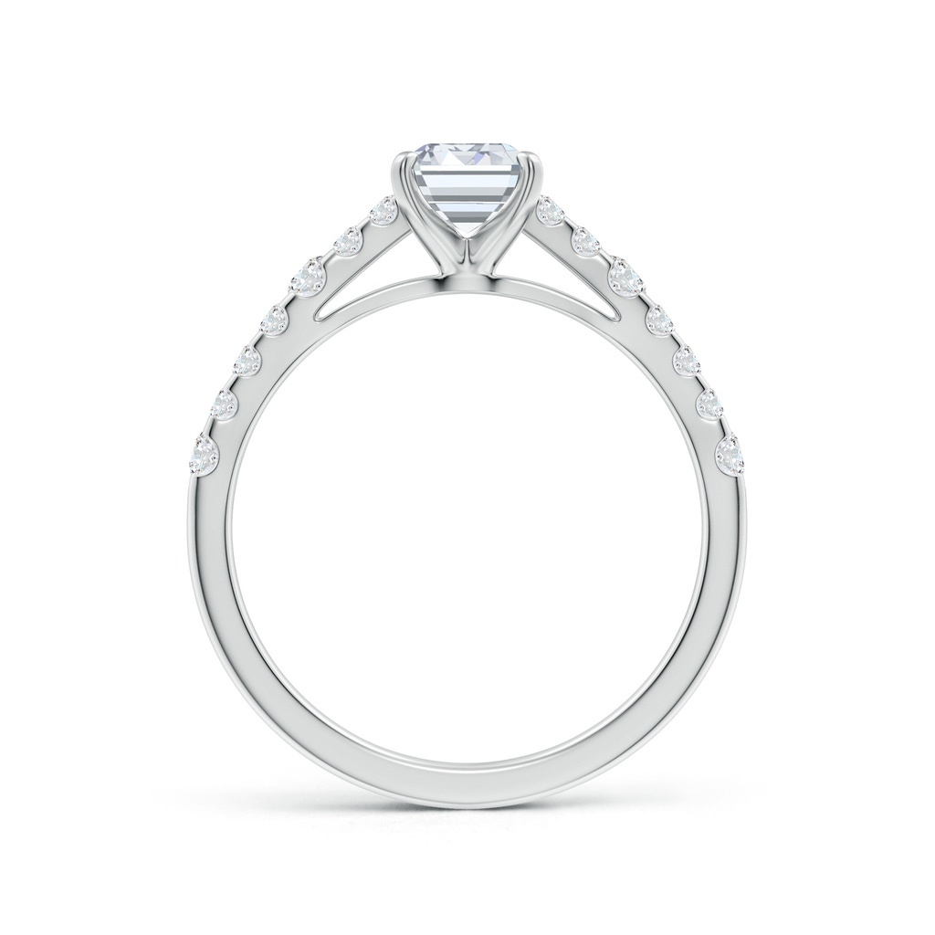 7x5mm FGVS Lab-Grown Solitaire Emerald-Cut Diamond Station Engagement Ring in White Gold Side 199