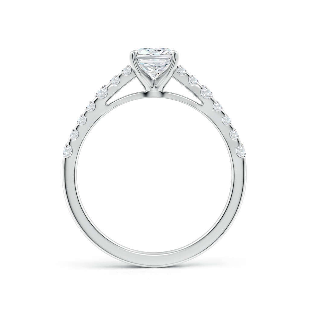 7x5mm FGVS Lab-Grown Solitaire Radiant-Cut Diamond Station Engagement Ring in White Gold - side 199