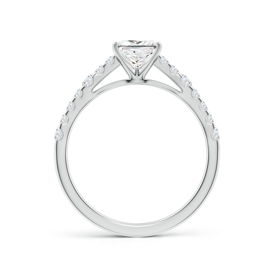 5.5mm FGVS Lab-Grown Solitaire Princess-Cut Diamond Station Engagement Ring in 18K White Gold side 199