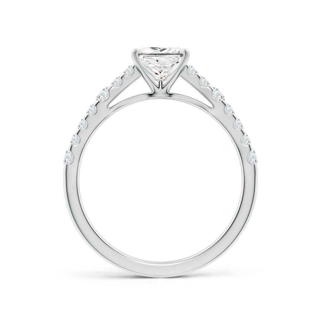 5.5mm FGVS Lab-Grown Solitaire Princess-Cut Diamond Station Engagement Ring in White Gold - side 199