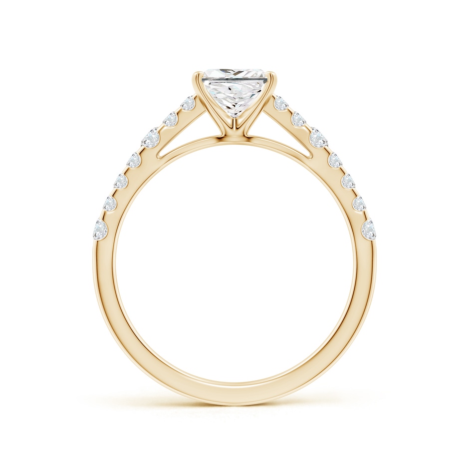 5.5mm FGVS Lab-Grown Solitaire Princess-Cut Diamond Station Engagement Ring in Yellow Gold side 199