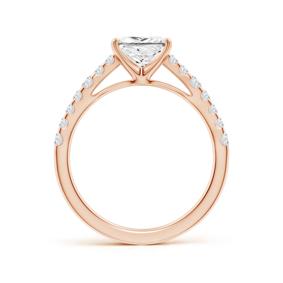 6.5mm FGVS Lab-Grown Solitaire Princess-Cut Diamond Station Engagement Ring in Rose Gold side 199