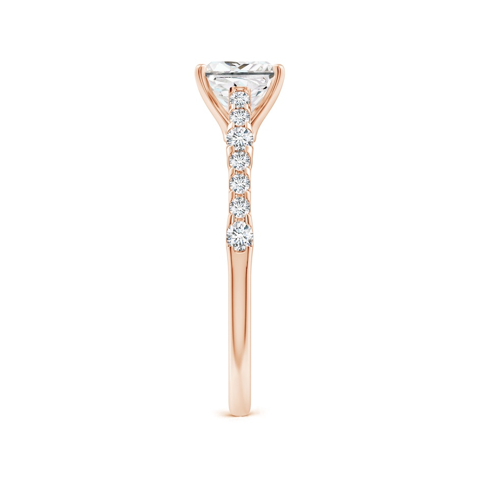 6.5mm FGVS Lab-Grown Solitaire Princess-Cut Diamond Station Engagement Ring in Rose Gold side 299