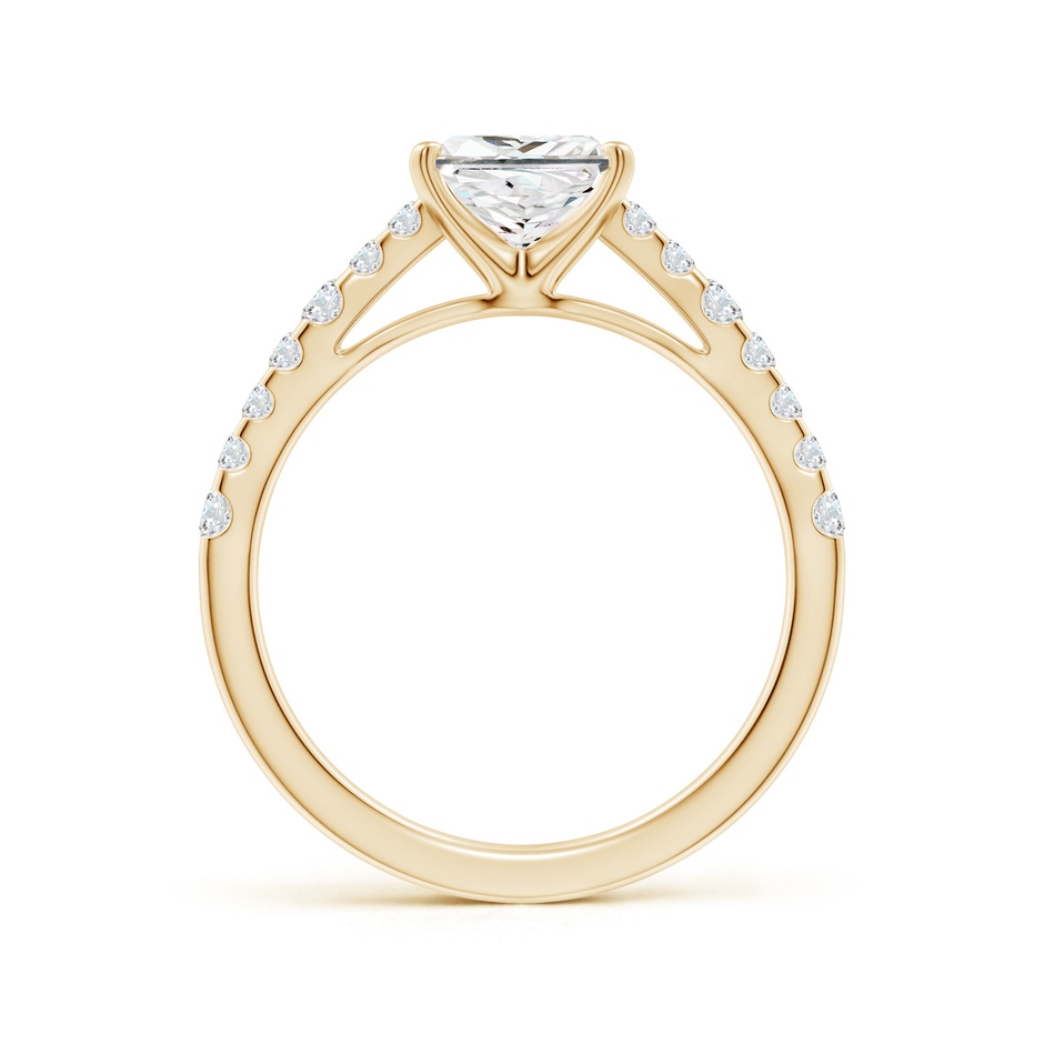 6.5mm FGVS Lab-Grown Solitaire Princess-Cut Diamond Station Engagement Ring in Yellow Gold side 199