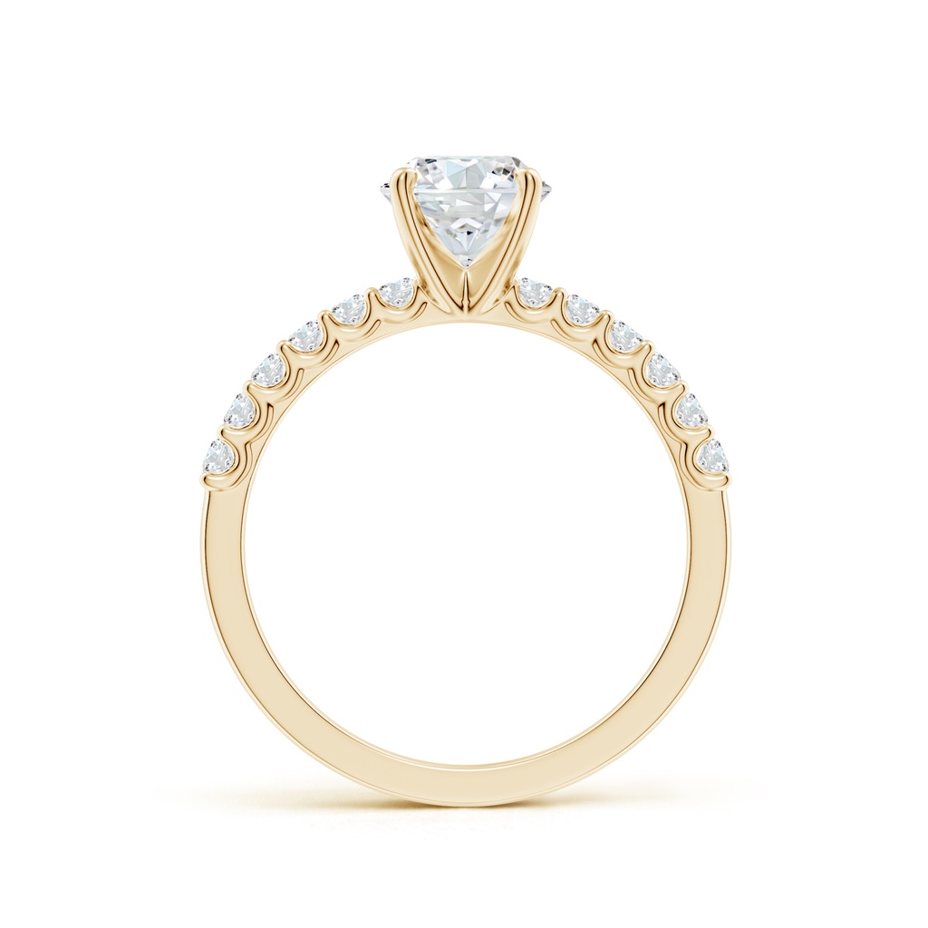 6.5mm FGVS Lab-Grown Round Diamond Solitaire Engagement Ring with Diamond Accents in Yellow Gold Side 199
