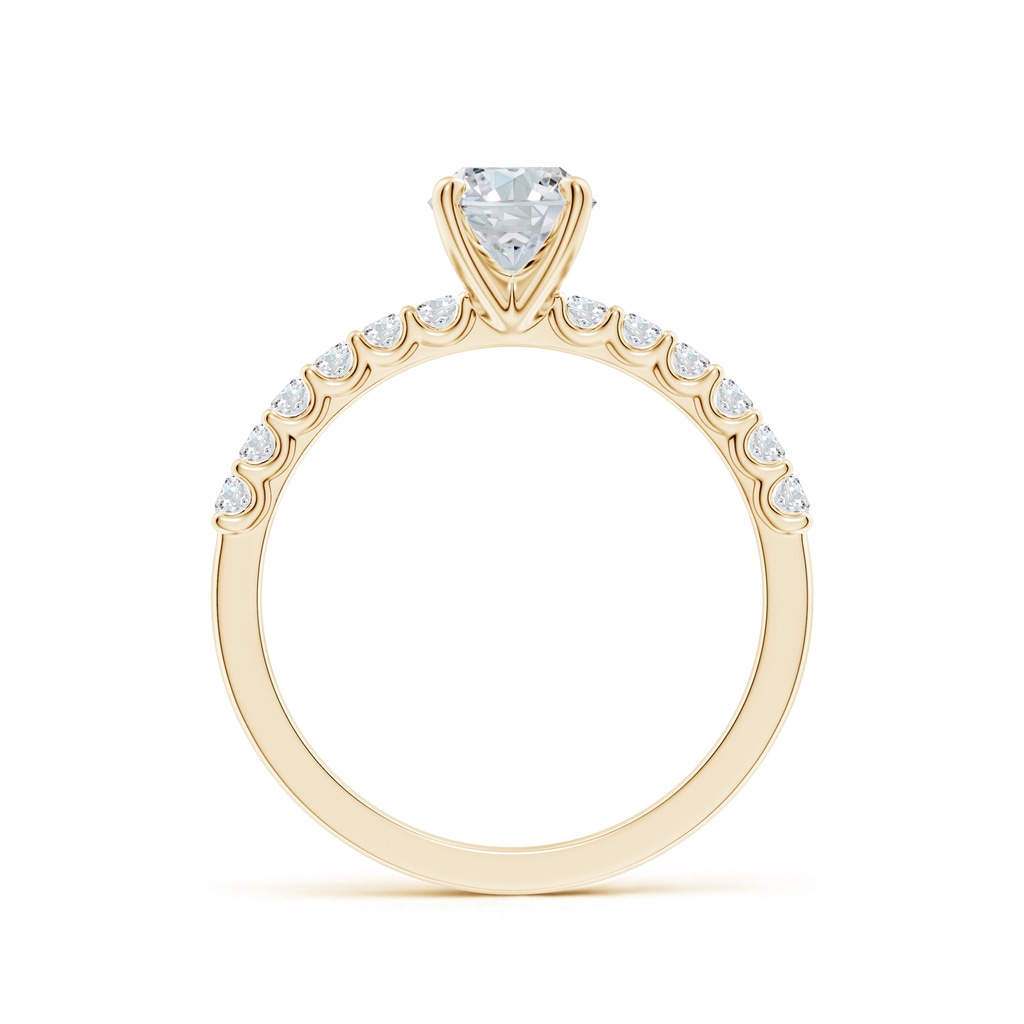 7.7x5.7mm FGVS Lab-Grown Oval Diamond Solitaire Engagement Ring with Diamond Accents in Yellow Gold Side 199
