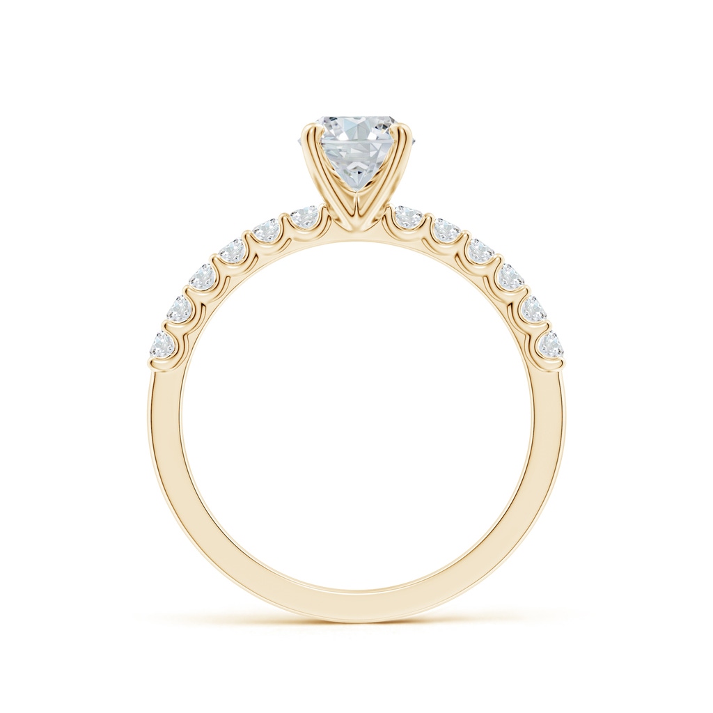 7.7x5.7mm FGVS Lab-Grown Oval Diamond Solitaire Engagement Ring with Diamond Accents in Yellow Gold - side 199