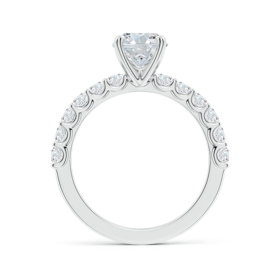 9x7mm FGVS Lab-Grown Oval Diamond Solitaire Engagement Ring with Diamond Accents in 18K White Gold side 199