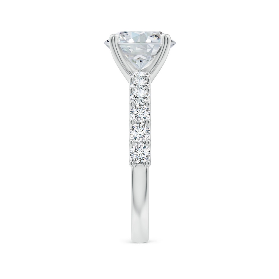 9x7mm FGVS Lab-Grown Oval Diamond Solitaire Engagement Ring with Diamond Accents in 18K White Gold side 299