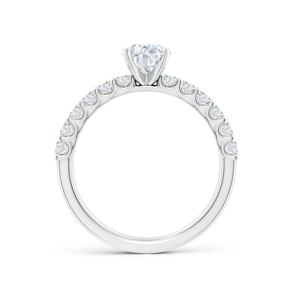 7.7x5.7mm FGVS Lab-Grown Pear Diamond Solitaire Engagement Ring with Diamond Accents in 18K White Gold - side 199