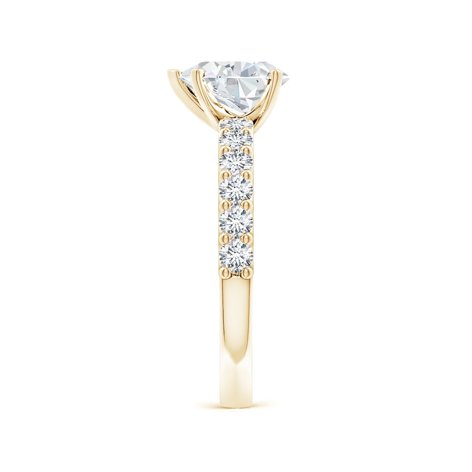 8.5x6.5mm FGVS Lab-Grown Pear Diamond Solitaire Engagement Ring with Diamond Accents in Yellow Gold side 299