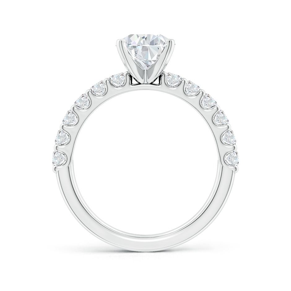 9x7mm FGVS Lab-Grown Pear Diamond Solitaire Engagement Ring with Diamond Accents in 18K White Gold side 199
