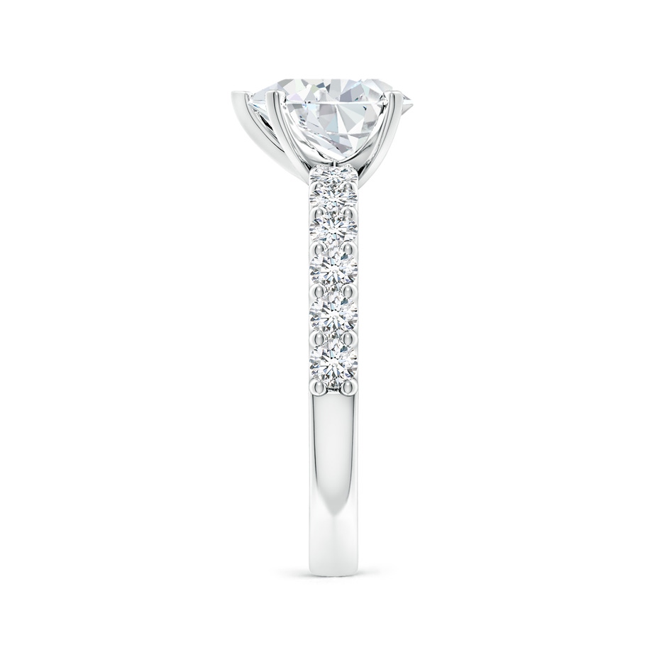 9x7mm FGVS Lab-Grown Pear Diamond Solitaire Engagement Ring with Diamond Accents in 18K White Gold side 299