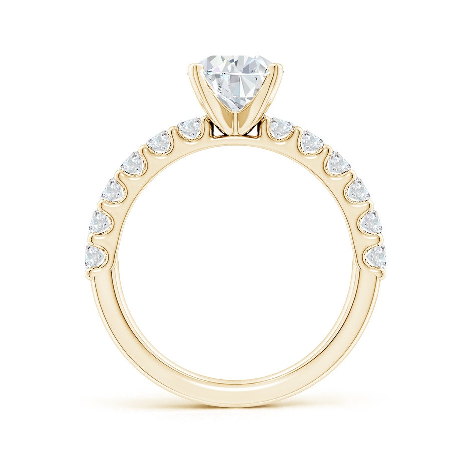9x7mm FGVS Lab-Grown Pear Diamond Solitaire Engagement Ring with Diamond Accents in 18K Yellow Gold side 199