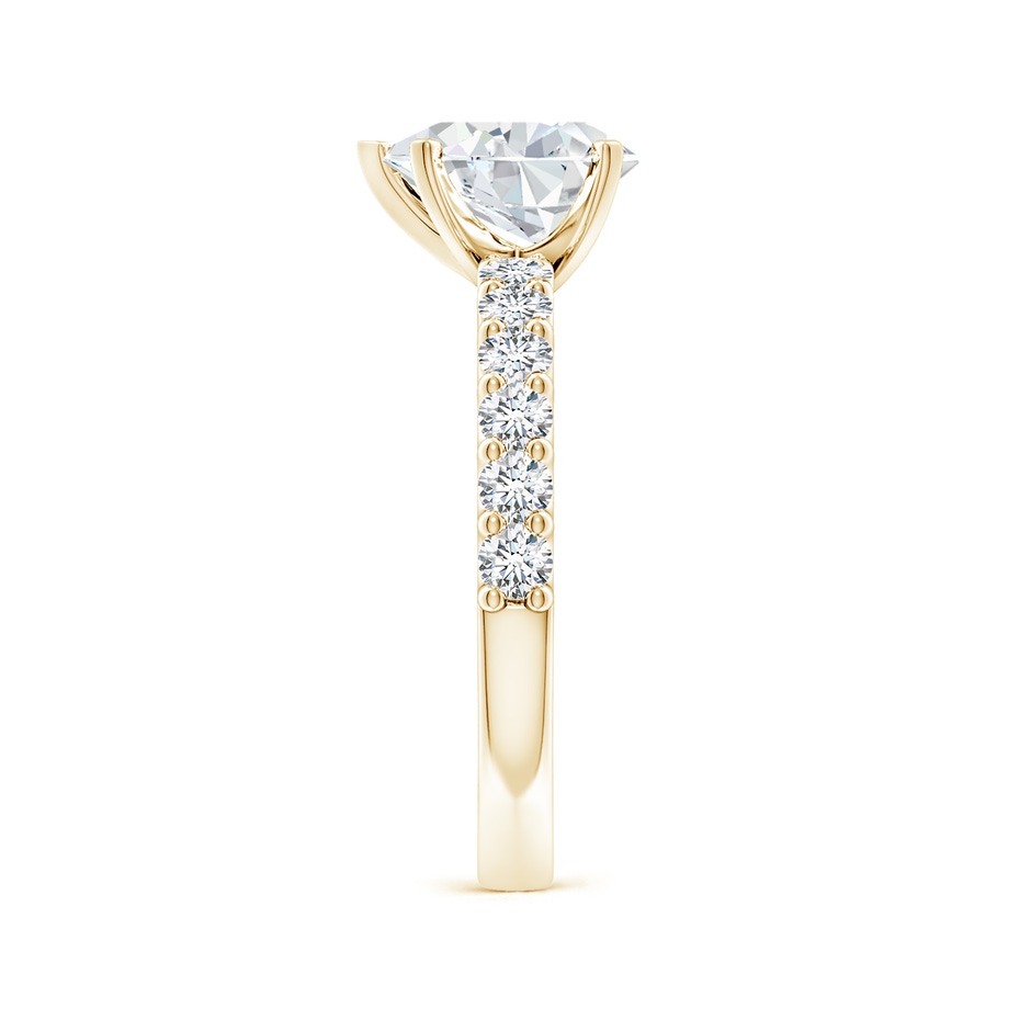 9x7mm FGVS Lab-Grown Pear Diamond Solitaire Engagement Ring with Diamond Accents in 18K Yellow Gold side 299
