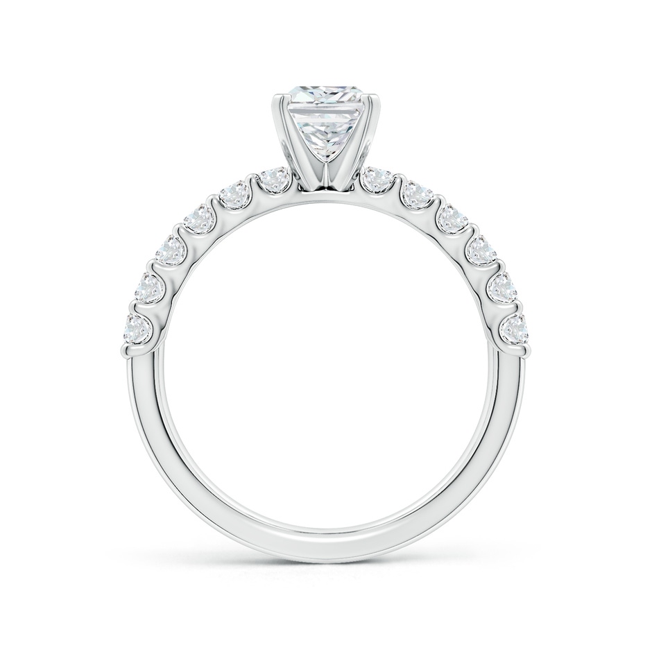 7x5mm FGVS Lab-Grown Radiant-Cut Diamond Solitaire Engagement Ring with Diamond Accents in 18K White Gold side 199